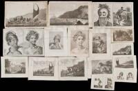 Sixteen copper-engraved plates of Hawaiian scenes and people, in illustration of James Cook's Third Voyage