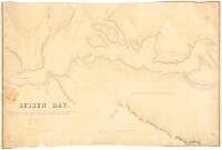 Suisun Bay. Tide rises and falls five feet. Soundings made at low tide. Water in the San Joaquin fresh at all tides from the 10th to the 20th of April 1849. Soundings recorded in fathoms