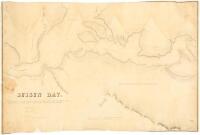 Suisun Bay. Tide rises and falls five feet. Soundings made at low tide. Water in the San Joaquin fresh at all tides from the 10th to the 20th of April 1849. Soundings recorded in fathoms