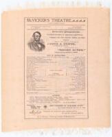 Broadside advertisement on fabric for a performance "Commemorative of Lincoln's Birthday" at McVicker's Theatre, Chicago