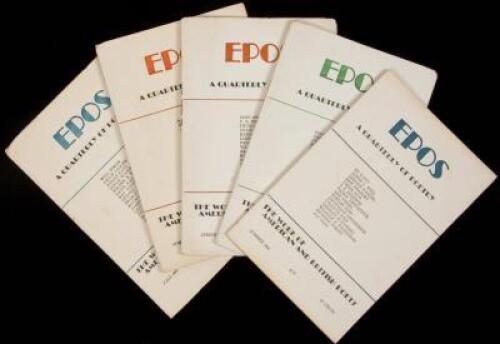 Epos: A Quarterly of Poetry - Five issues with contributions by Charles Bukowski