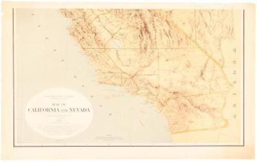 State Geological Survey of California J.D. Whitney, State Geologist. Map of California and Nevada