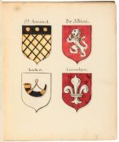 Manuscript album of "Coats of Arms of the principal Families in Bedfordshire"