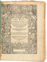 The Bible. Translated according to the Ebrew and Greeke, and conferred with the best Translations in divers Languages. [with] Two right profitable and fruitfull Concordances, or large and ample Tables Alphabeticall [and] The Whole Booke of Psalmes. Collec