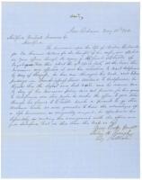 Letter about swindler Parker French's 1850 "Express Train" to the California gold fields