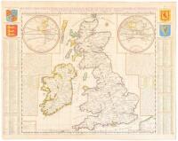 Nouvelle Carte d'Angleterre, d'Ecosse et d'Irlande, avec instructions pour connoitre les differents etats de la couronne d'Angleterre en Europe, Asie, Afrique, et Amerique