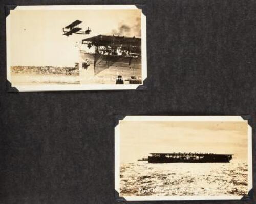 Two albums with approx. 352 original photographs of the first U.S. aircraft carrier, the U.S.S. Langley, plus places visited on cruises, and related images