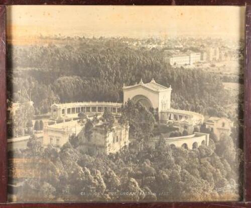 Large framed photograph of the Open Air Pipe Organ, Balboa Park, San Diego