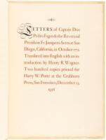 Letters of Captain Don Pedro Fages & the Reverend President Fr. Junipero Serra at San Diego, California, in October 1772