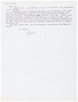 Typed Letter, signed, to E.V. Griffith