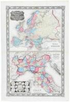 Colton's Europe [on sheet with] Colton's Northern Italy / The Seat of War: Lombardy & Venice, Sardinia, Tuscany, Parma, Modena, Lucca, and the States of the Church, 1859