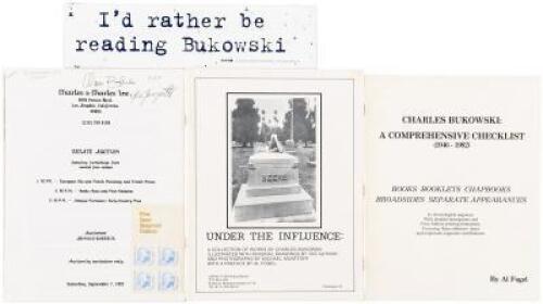 Five Charles Bukowski related items - two signed by Bukowski