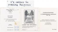 Five Charles Bukowski related items - two signed by Bukowski