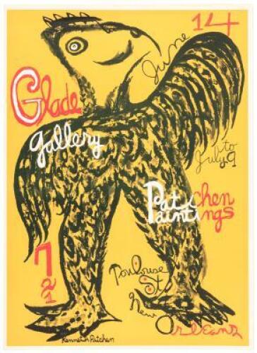 Poster for Glade Gallery art exhibition of Kenneth Patchen