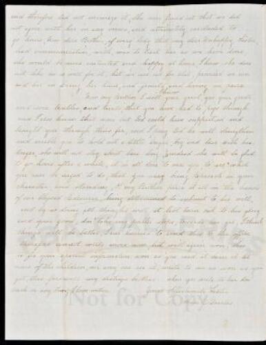 Autograph Letter, signed, concerning her sister Susannah Quarles Nicholson