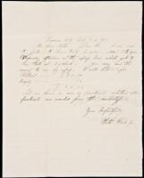 Autograph Letter, signed, from this American portrait painter