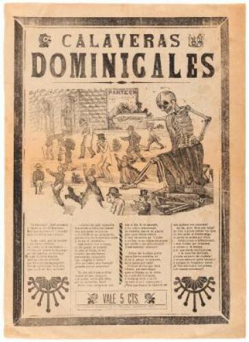 Group of four "Calaveras" broadsides with engraved illustrations