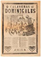 Group of four "Calaveras" broadsides with engraved illustrations