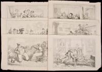 Twenty-five uncolored plates from his Cruikshankia folio