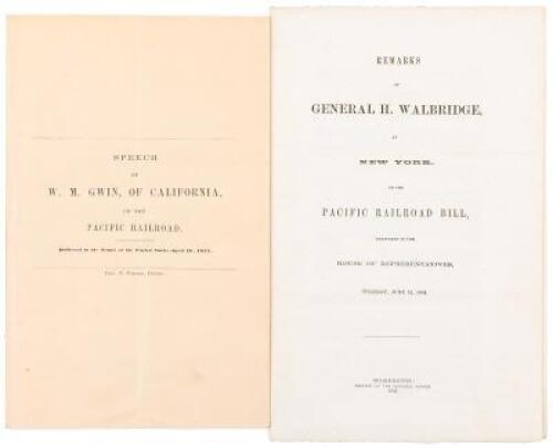 Speech of W.M. Gwin, of California, on the Pacific Railroad. 
Delivered in the Senate of the United States, April 10, 1854