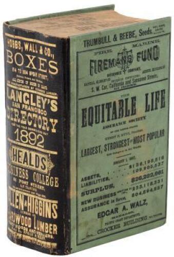 Langley's San Francisco Directory for the Year commencing May, 1892. Embracing an Accurate Index of Residents and a Business Directory; also A Guide to Streets, Public Offices, Etc., and a reliable Map of the City