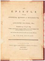 An Epistle from Oberea, Queen of Otaheite, to Joseph Banks, Esq. translated by T.Q.Z. Esq. professor of the Otaheite language in Dublin, and all the languages of the undiscovered islands in the South Sea; an enriched with historical and explanatory notes
