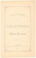 Annual Report of the California Mining Company