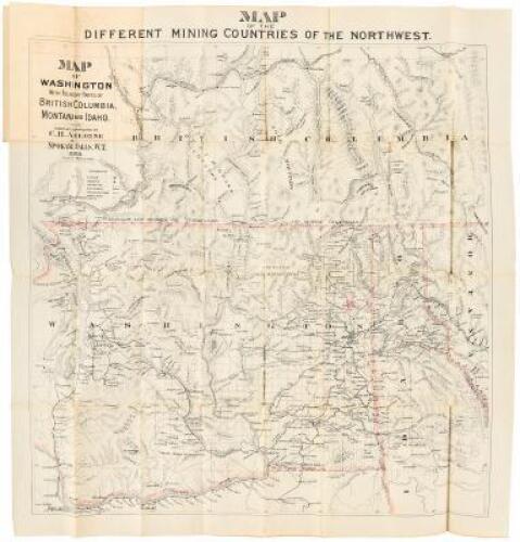 Map of the Different Mining Countries of the Northwest / Map of Washington with Adjacent Parts of British Columbia, Montana and Idaho