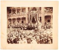 Original albumen photograph of the Admission Day ceremonies in Honolulu, Oahu, Hawaii, on July 14, 1900