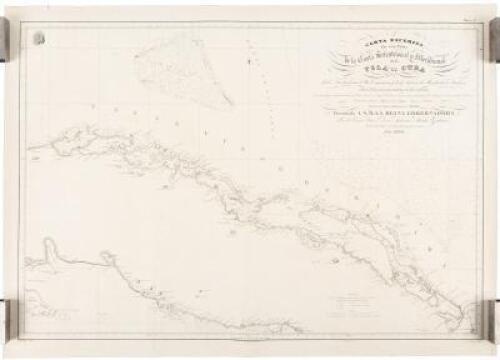 Carta Esferica de una Parte de la Costa Setentrional y Meridional de la Isla de Cuba con el canal viejo de Bahamas y el de Santarén. Por el comandante General y oficiales....