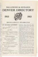 Ballenger & Richards Forty-first Annual Denver Directory, 1913, Containing a Complete List of the Inhabitants, Institutions, Incorporated Companies, Manufacturing Establishments. Business, Business Firms, Etc.