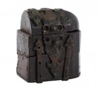 Book-shape miniature strap-work wooden box