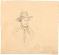 Original pencil sketch by George Henry Burgess, head & shoulders portrait of a Mr. Brown