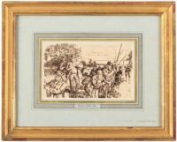 "The Angling Competition" - pen-and-ink drawing