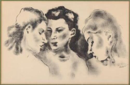 Untitled. Lithograph of three figures