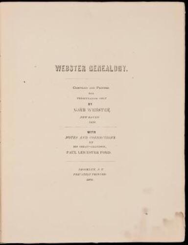 Webster Genealogy