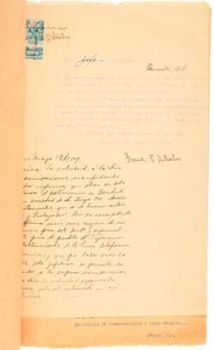 File documenting the request of a the owner of a tour company to establish a telephone line between Tijuana and San Diego