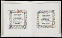 Illuminated manuscript of a hymn beginning "Peace, Peace, Jesus is Here..."