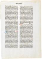 Original leaf from the 1479 Bible in Latin printed by Nicolaus Jenson in Venice