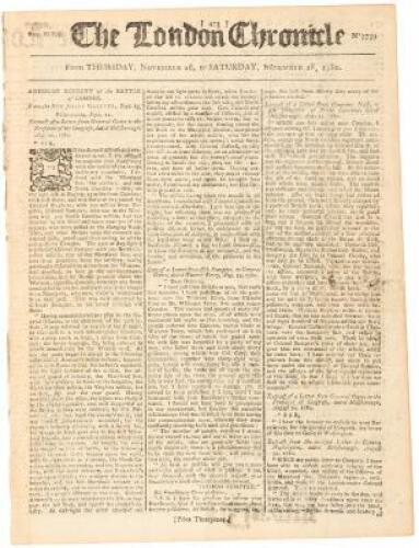 American Account of the Battle of Camden. From the New Jersey Gazette, September 13 - in The London Chronicle