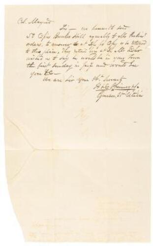 1825 letter by New York booksellers of baseball legendary fame