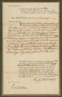 Document signed by George Walton as Chief Justice of the state of Georgia, being a summons for a court proceeding having to do with debt