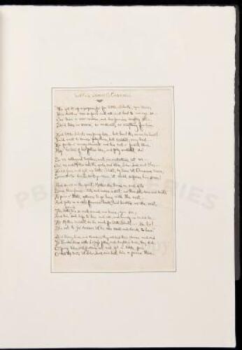 Little Johnts's Chrismus - original manuscript poem with an autograph letter signed