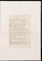 Little Johnts's Chrismus - original manuscript poem with an autograph letter signed