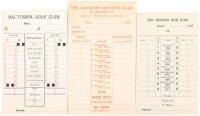 Collection of 16 early American golf club scorecards