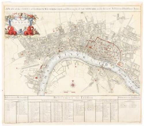 A Plan of the City's of London, Westminster and Borough of Southwark; with the New Additional Buildings: Anno 1720...