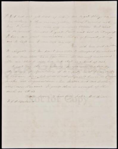Autograph Letter, signed, regarding friends leaving for California
