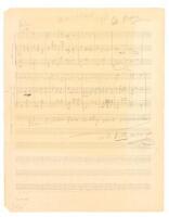 1909 Autograph Musical Manuscript by famed short-story writer O. Henry