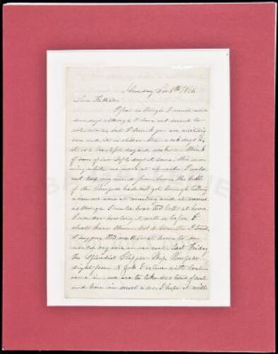 Autograph Letter Signed, from Freeman Foster, Jr., to his father describing life in the Union navy