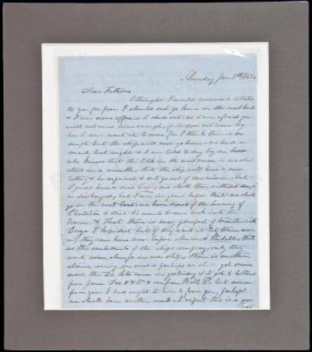 Autograph Letter Signed, from Freeman Foster, Jr., to his father, describing his life aboard a ship, with much news of the war